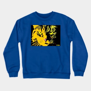 ANGRY CAT POP ART - ORANGE YELLOW BLACK Crewneck Sweatshirt